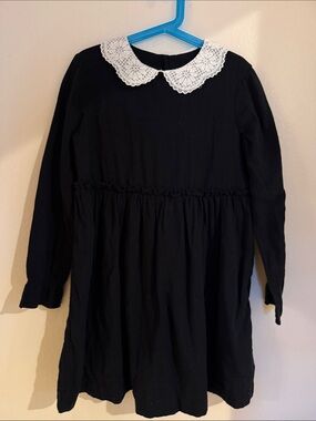 Bonpoint Black Dress with White Lace Collar